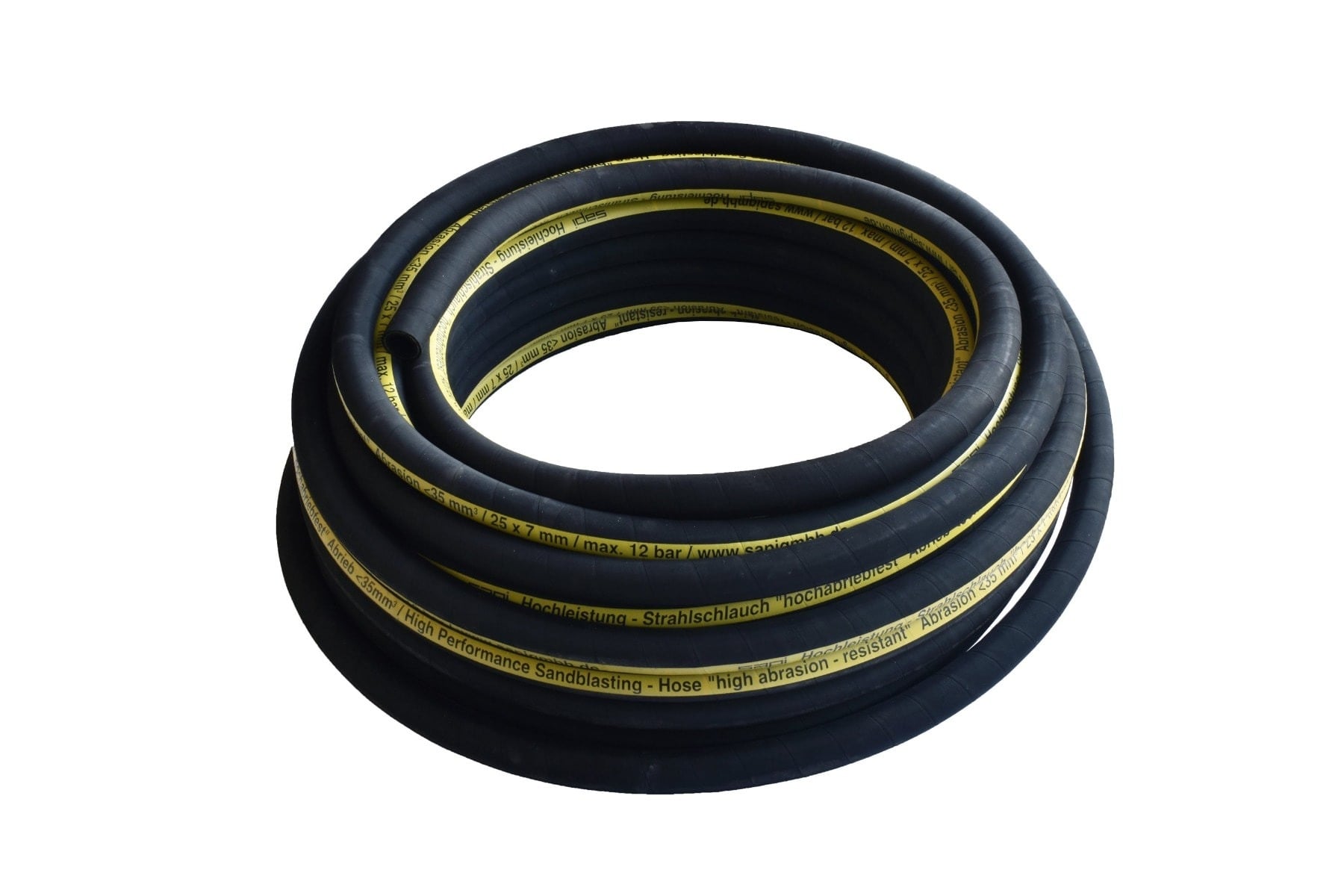 20 m di tubo professionale per sabbiatura 25x7 mm 1a qualità / abrasione <35mm³.